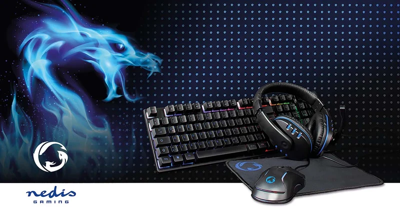 Gaming Combo Kit 5-in-1 - Toetsenbord, Koptelefoon, Muis en Muismat - Zwart