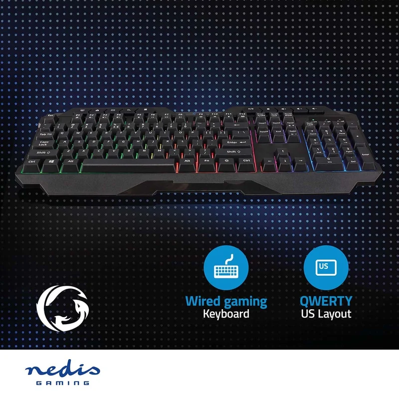 Bedraad Gaming Toetsenbord USB Type-A - Membrane Toetsen - LED