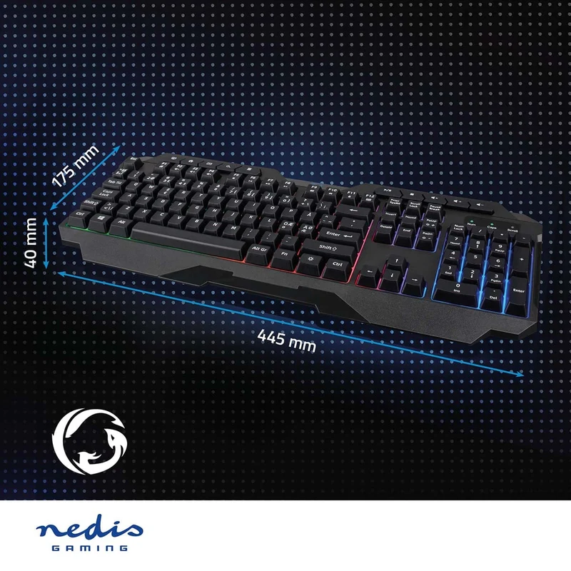 Bedraad Gaming Toetsenbord USB Type-A - Membrane Toetsen - LED
