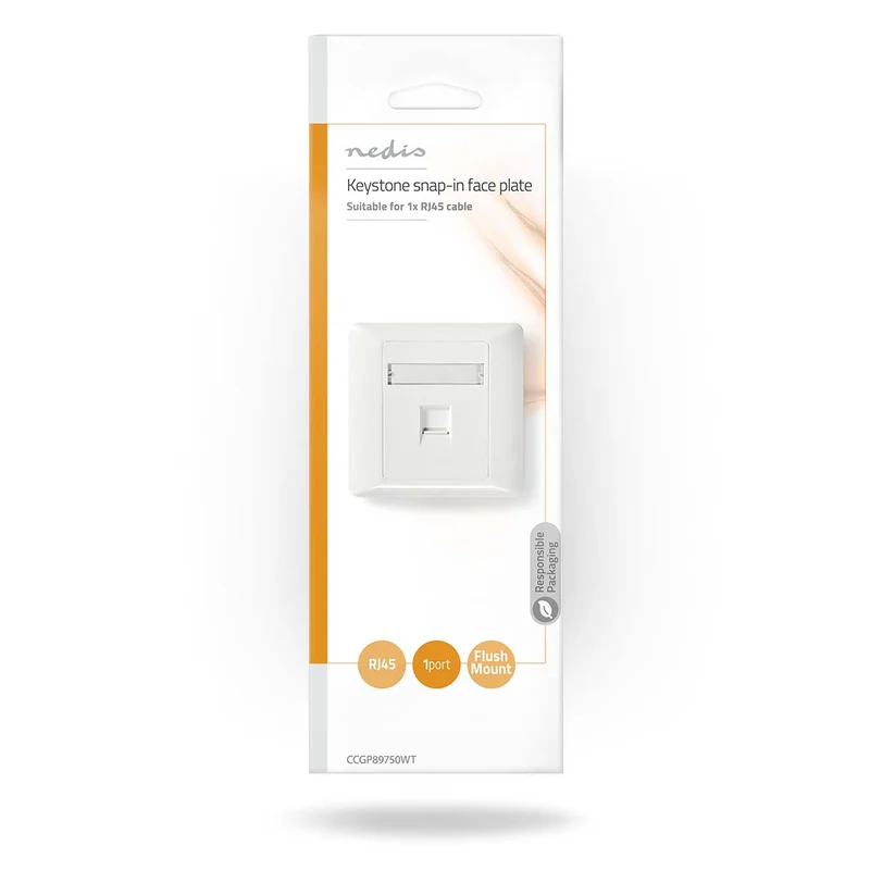 Netwerk Keystone-voorplaat Frontplaat RJ45 - ABS - Wit