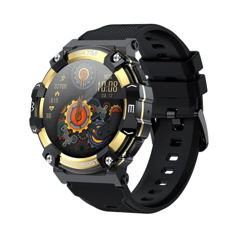 Robust smartwatch med militærdesign til udendørs aktiviteter
