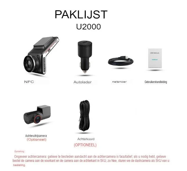 4K Dashcam med dobbelt kamera til overvågning døgnet rundt