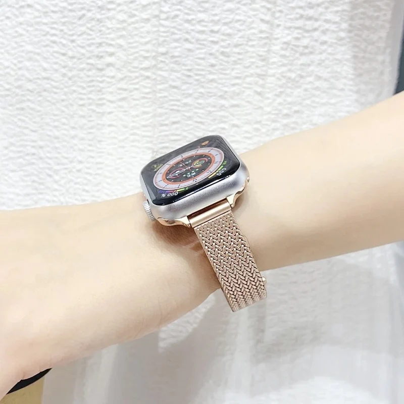 Ultra-tyndt armbånd i rustfrit stål til Apple Watch for elegant brug