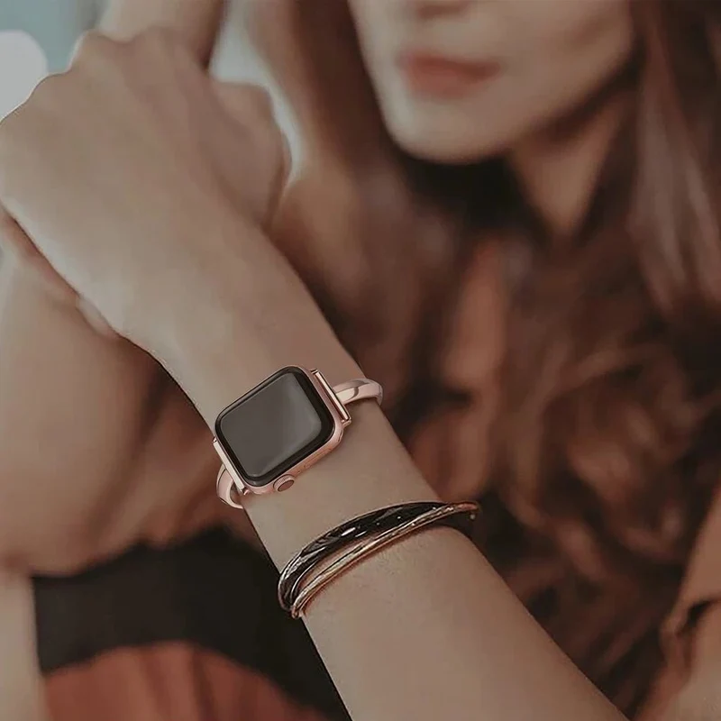 Elegante rustfrit stål armbånd til Apple Watch til daglig brug