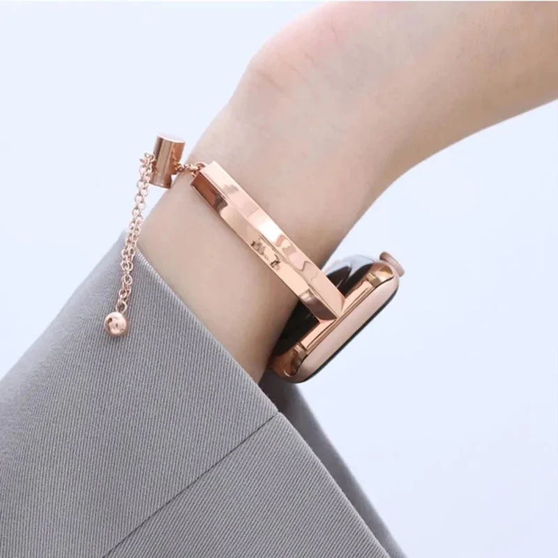 Elegante rustfrit stål armbånd til Apple Watch til daglig brug