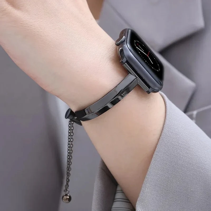Elegante rustfrit stål armbånd til Apple Watch til daglig brug