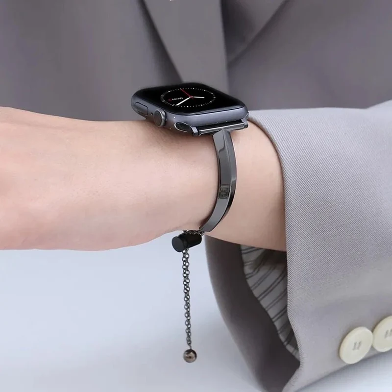 Elegante rustfrit stål armbånd til Apple Watch til daglig brug