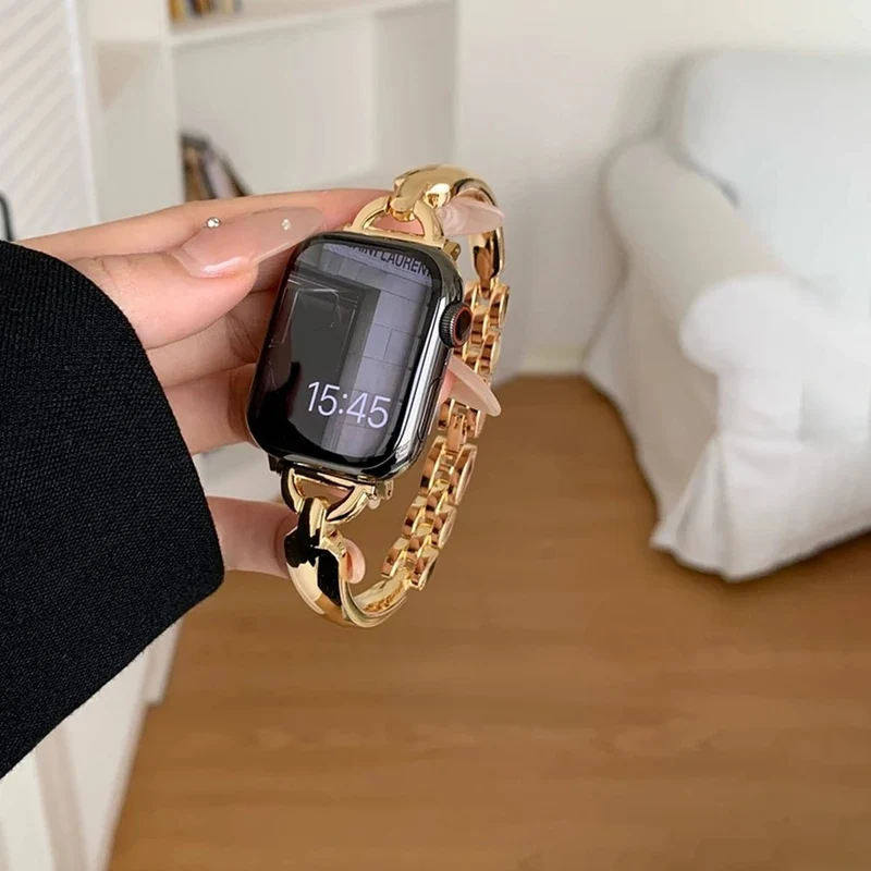 Elegant rustfrit stålarmbånd til Apple Watch til hverdag og fest