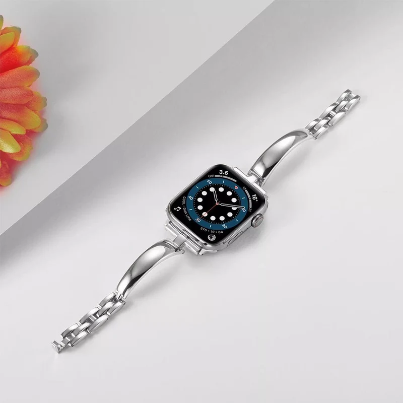 Elegant rustfrit stålarmbånd til Apple Watch til hverdag og fest