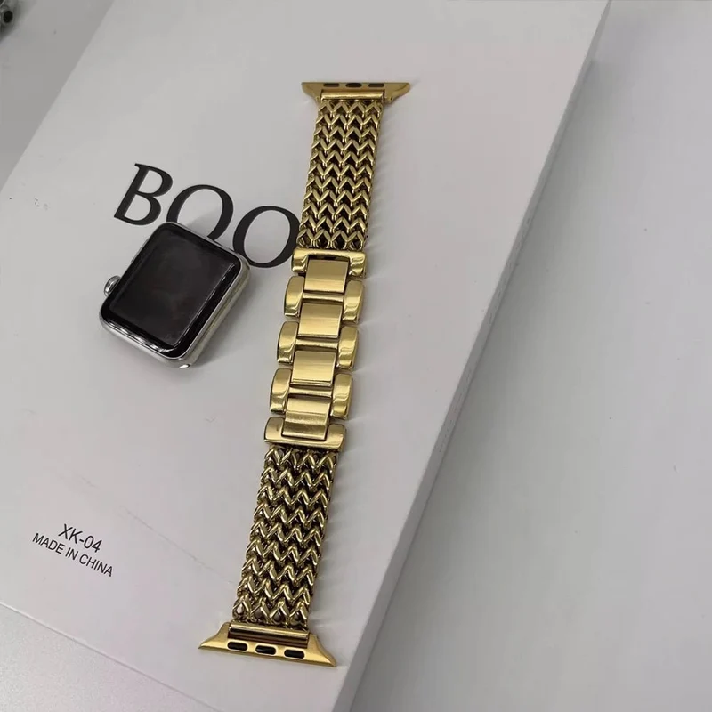 Elegant vævet armbånd i rustfrit stål til Apple Watch