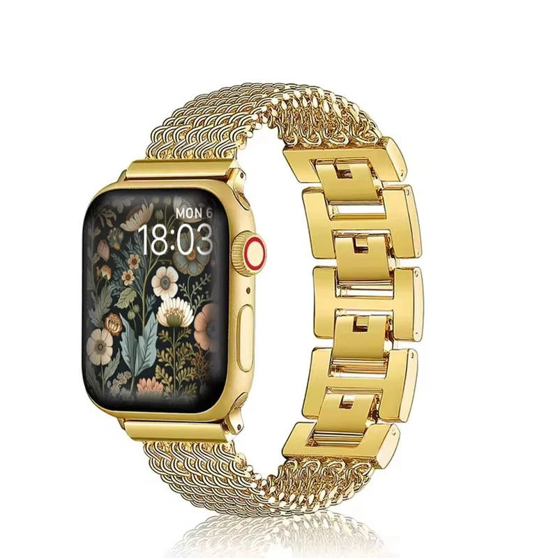 Elegant vævet armbånd i rustfrit stål til Apple Watch