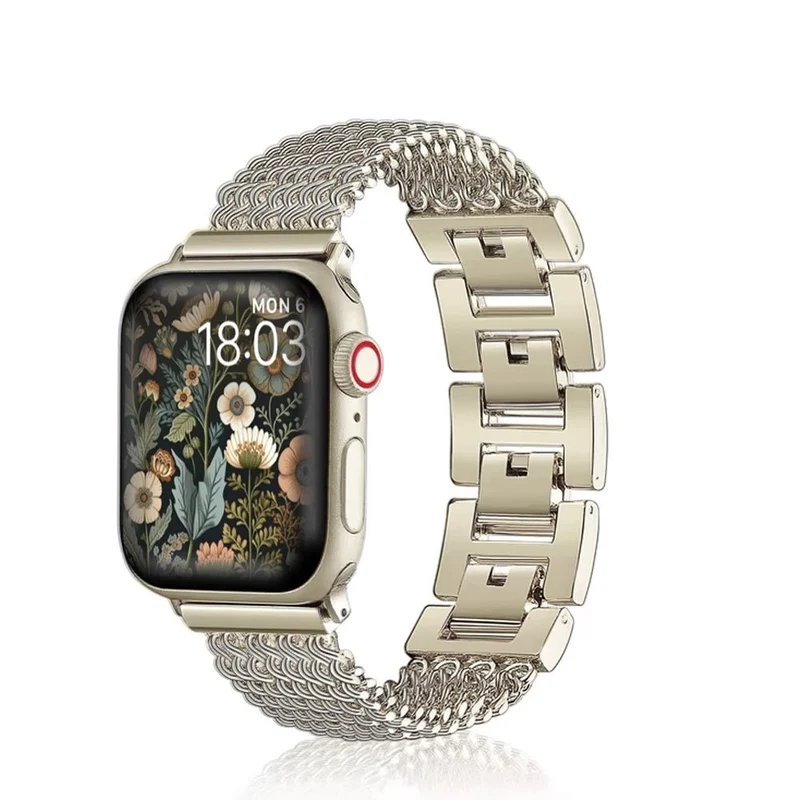 Elegant vævet armbånd i rustfrit stål til Apple Watch