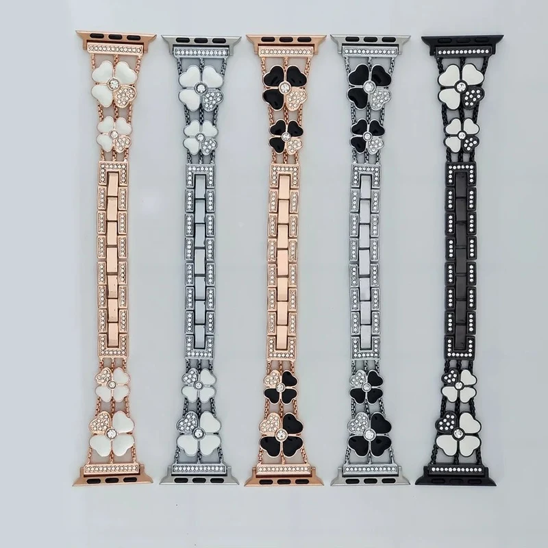 Elegant Apple Watch-rem med firkløverdesign til enhver lejlighed