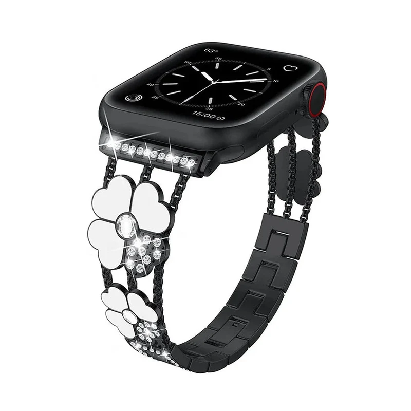 Elegant Apple Watch-rem med firkløverdesign til enhver lejlighed