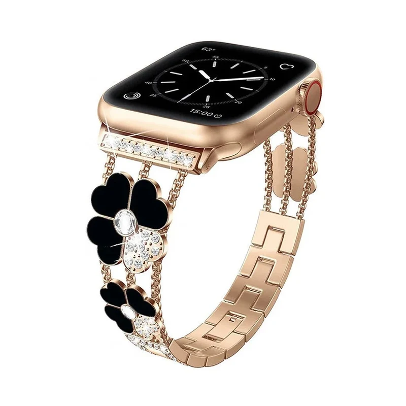 Elegant Apple Watch-rem med firkløverdesign til enhver lejlighed