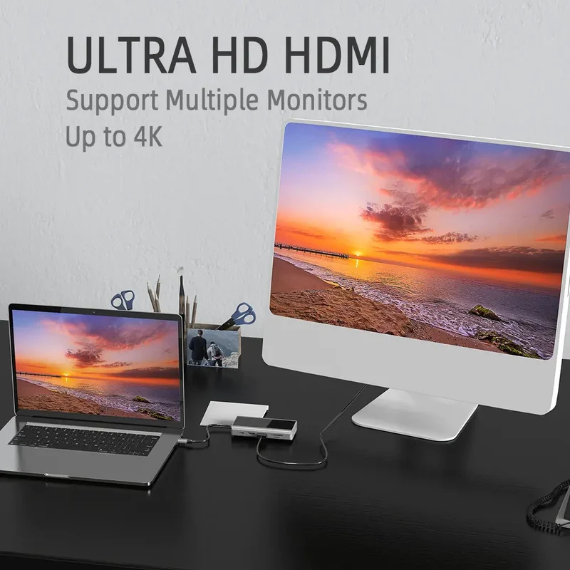 Type-C USB Hub Docking Station med Dual HDMI