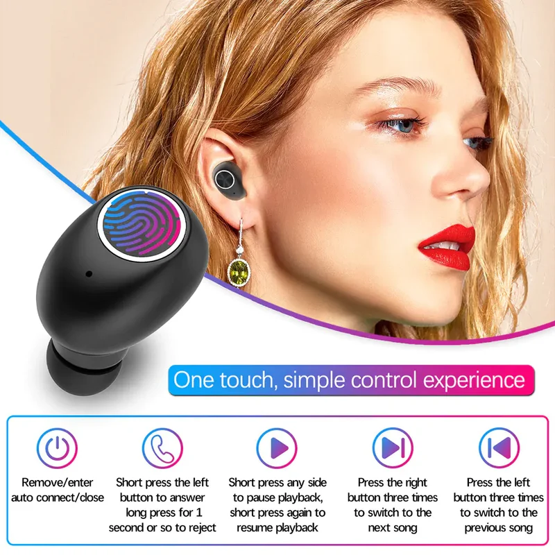 TWS Trådløse Bluetooth Ørepropper med Mini Kapsel Design