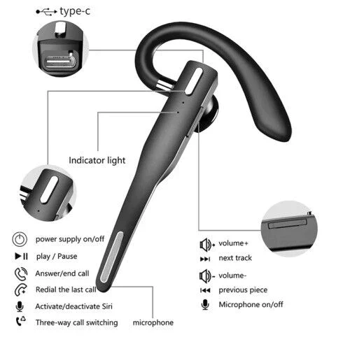 Trådløst Bluetooth headset med støjreduktion til klar kommunikation