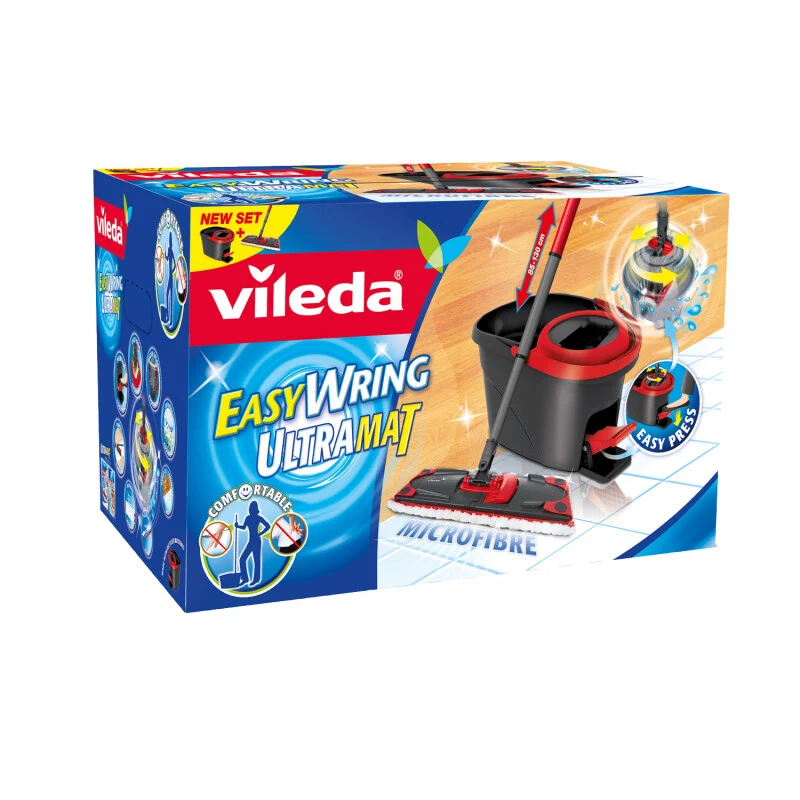 Vileda 140827 moppsystem och hink Enkel hink Svart, Röd