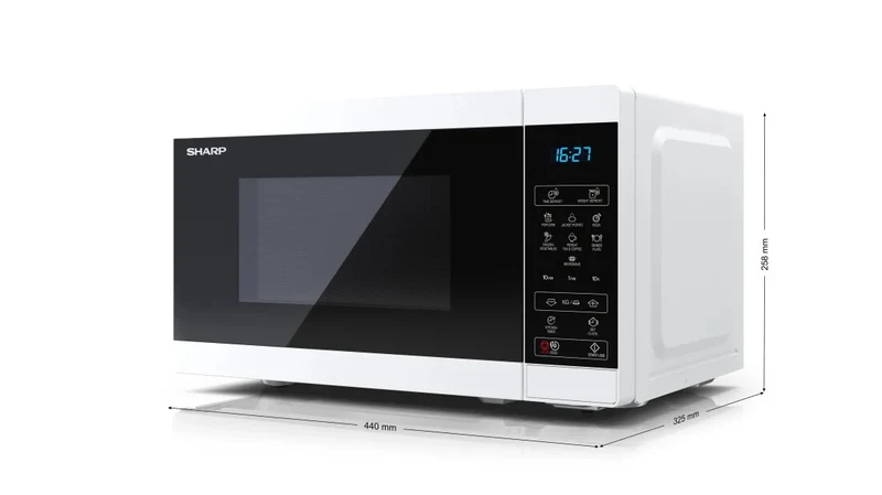 Sharp YC-MS02E-W mikrovågsugn Bänkdiskmaskin Enbart mikrovågsugn 20 l 800 W Svart, Vit