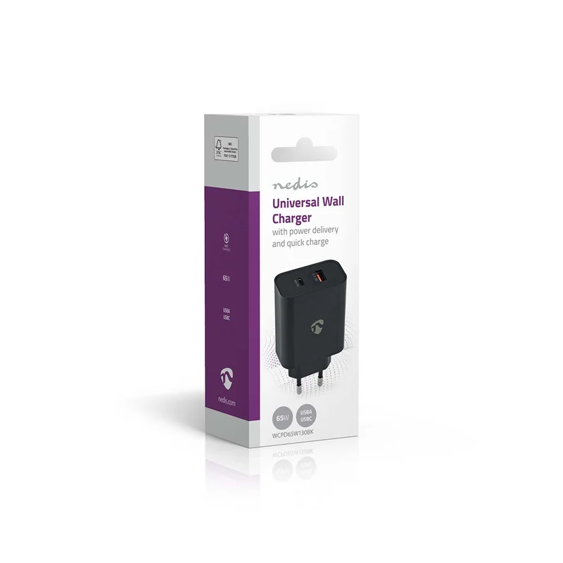 Oplader 65W - 2.0 / 2.25 / 3.25A - Outputs: 2