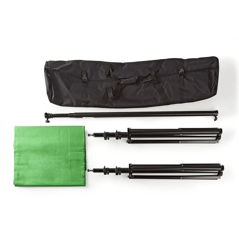 Set Achtergronddoeken voor Fotostudio 1,90 x 2,95m - Inclusief reistas - Zwart