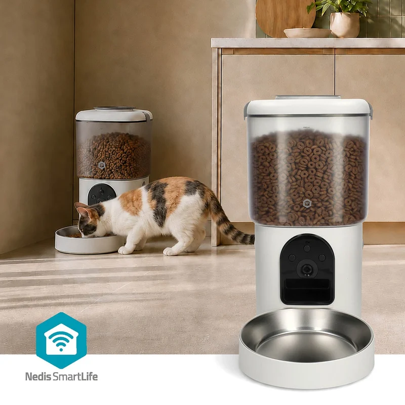 SmartLife Dierenvoeding Dispenser Automatische Voerbak Kat en Hond - Wi-Fi - 4.5l