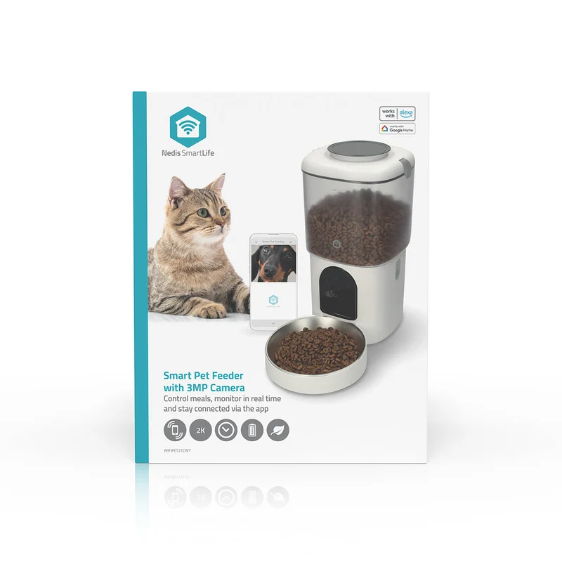 SmartLife Dierenvoeding Dispenser Automatische Voerbak Kat en Hond - Wi-Fi - 4.5l