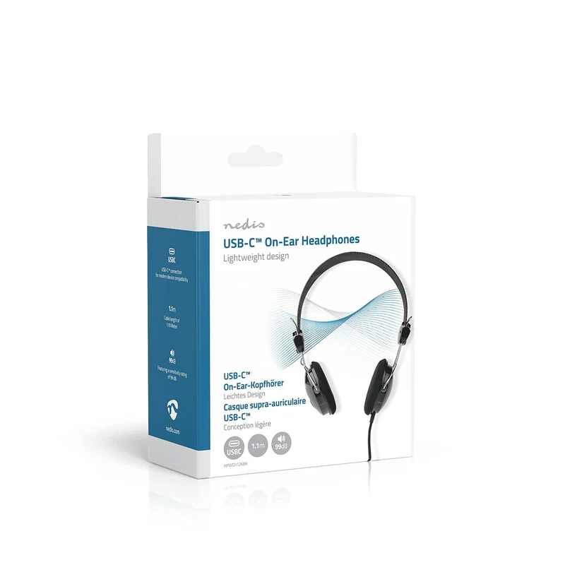 Bedrade On-ear Koptelefoon USB-C™ - Kabellengte: 1.10m - Zwart