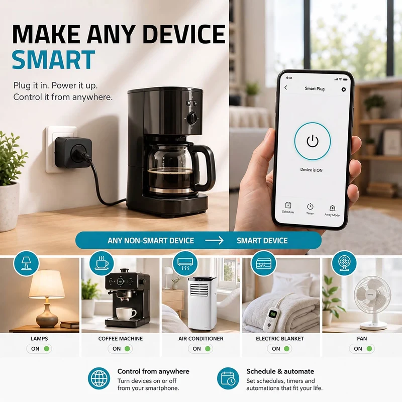 SmartLife Slimme Stekker Wi-Fi - IP21 - Energiemeter