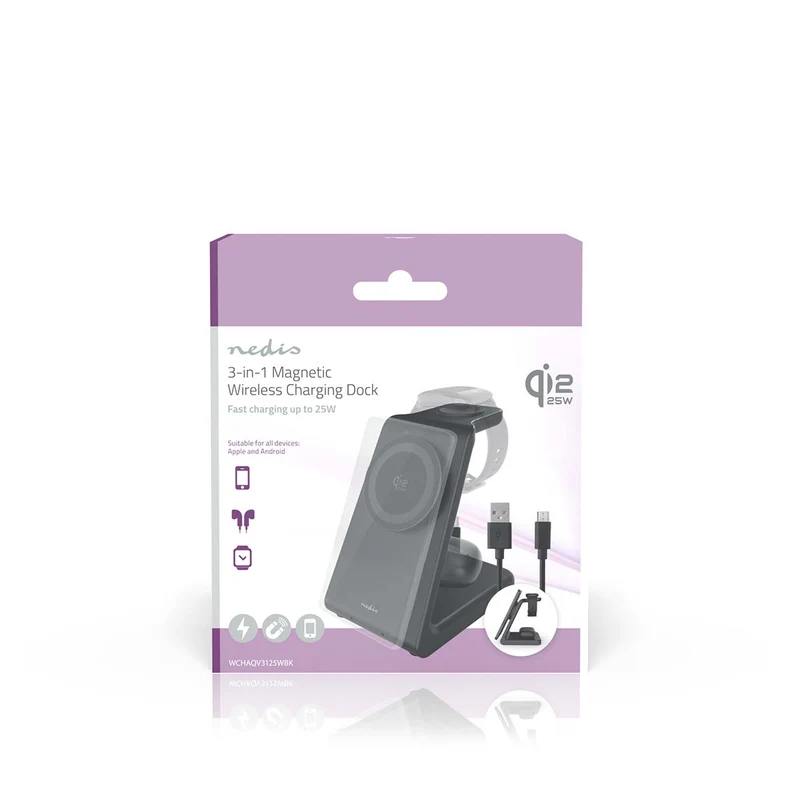 Draadloze Oplader 3-in-1 - 5 / 7.5 / 10 / 15 / 25W - LED-indicatie in gebruik