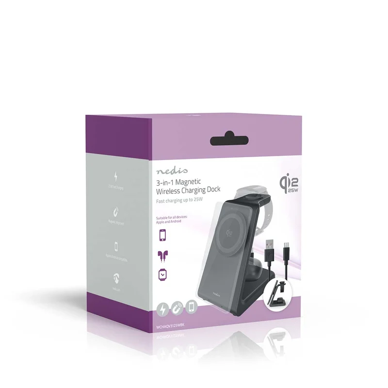 Draadloze Oplader 3-in-1 - 5 / 7.5 / 10 / 15 / 25W - LED-indicatie in gebruik