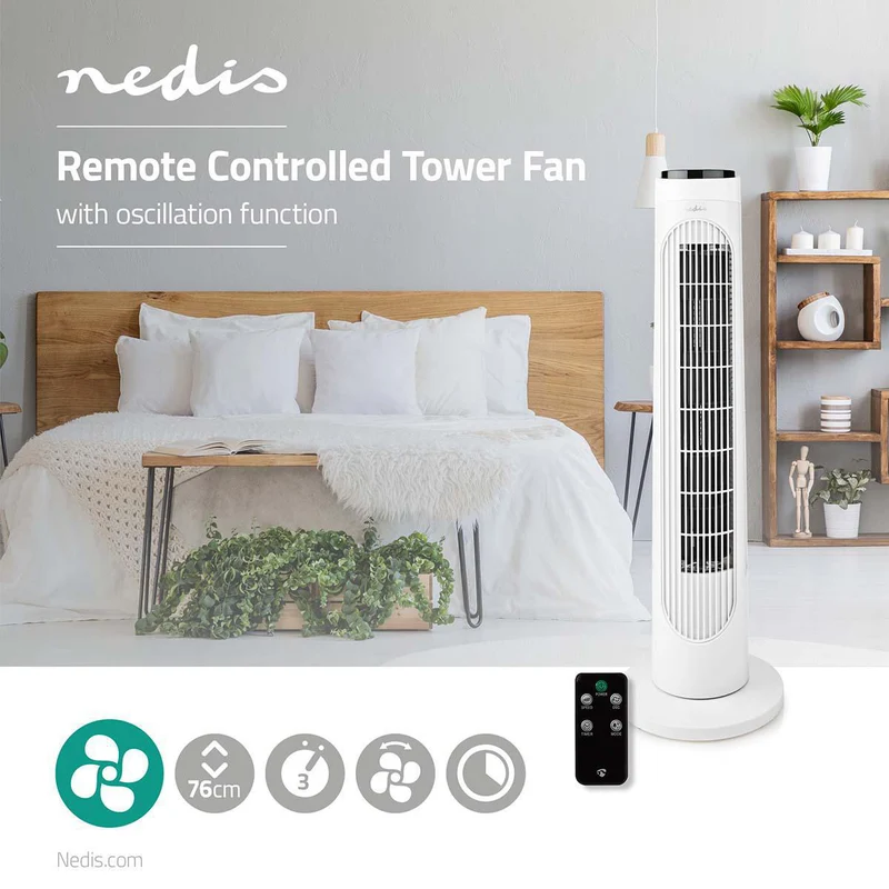 Torenventilator Zwenkfunctie - 50W - Afstandsbediening