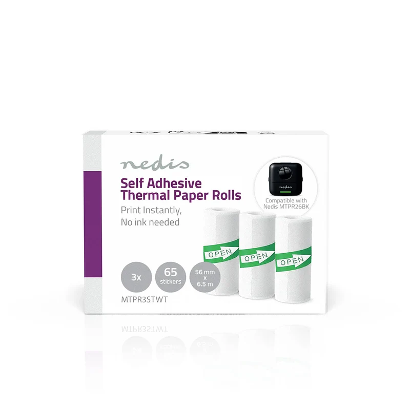 Printerrollen Stickerpapier - 3.00m - 56 mm
