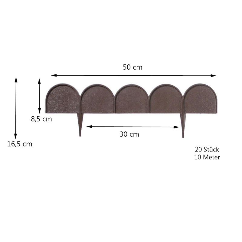 Prosperplast Garden Edge Garden Line IKRA 10m cemno Brown