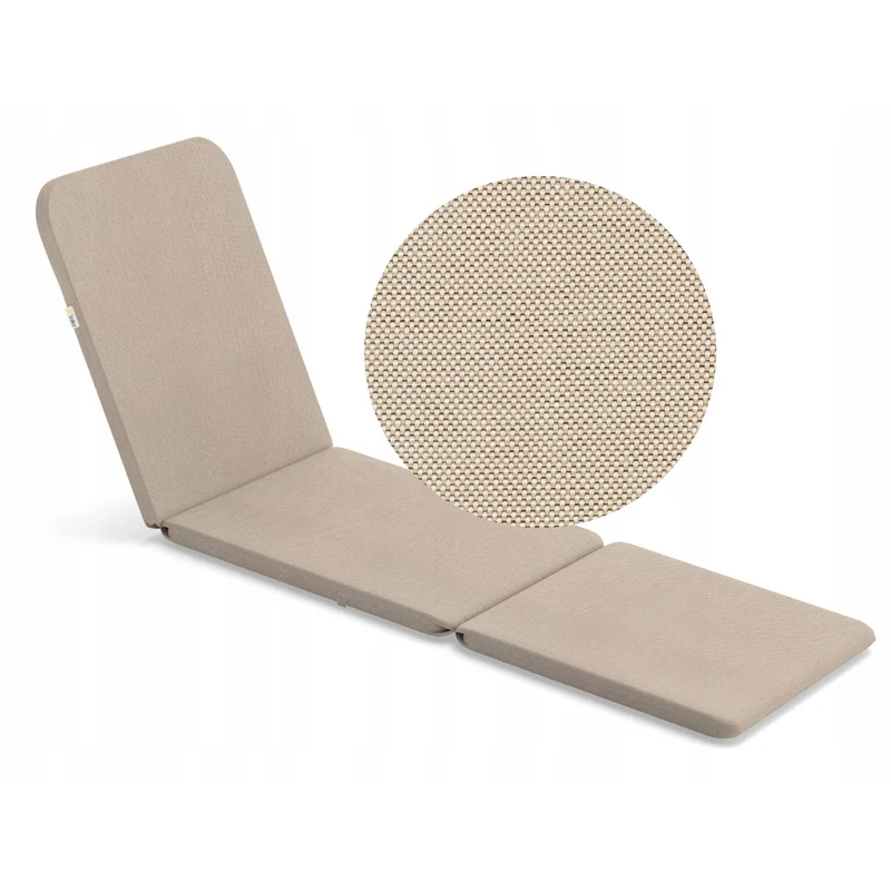 Jaipur-solstolsdyna, beige, tyg S-550 melange, storlek 190x60 cm, två fästsystem, vattentät, kan tvättas i sin helhet, melange S-21
