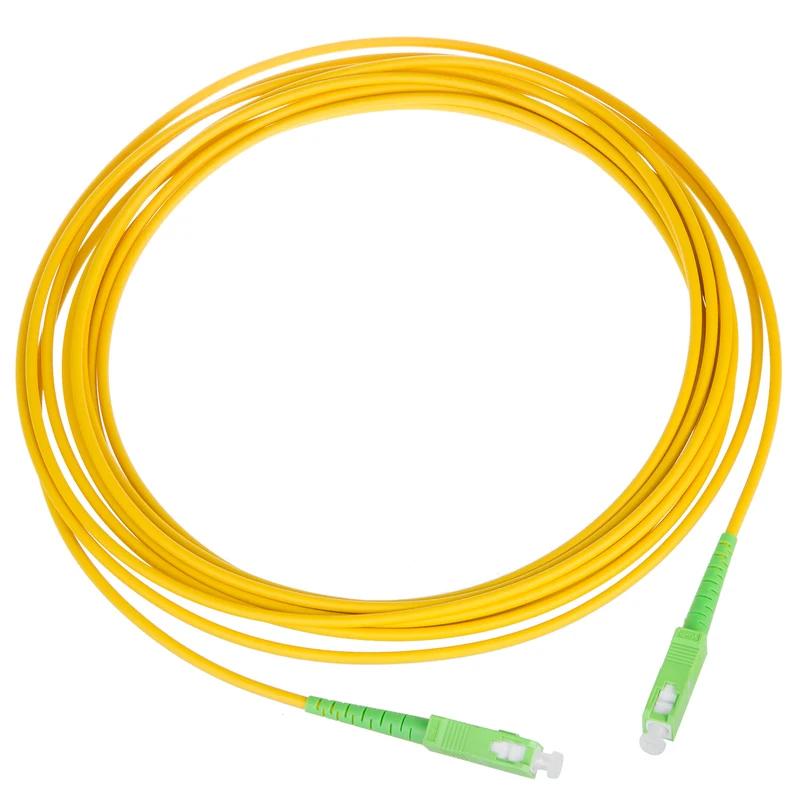 Maclean MC-436 Fiberoptisk Kabel SC/APC Till SC/APC Patchkabel Enkel Enkelläge Fiberoptisk Kabel Fiberoptisk Patchkabel Gul/Grön (10m)