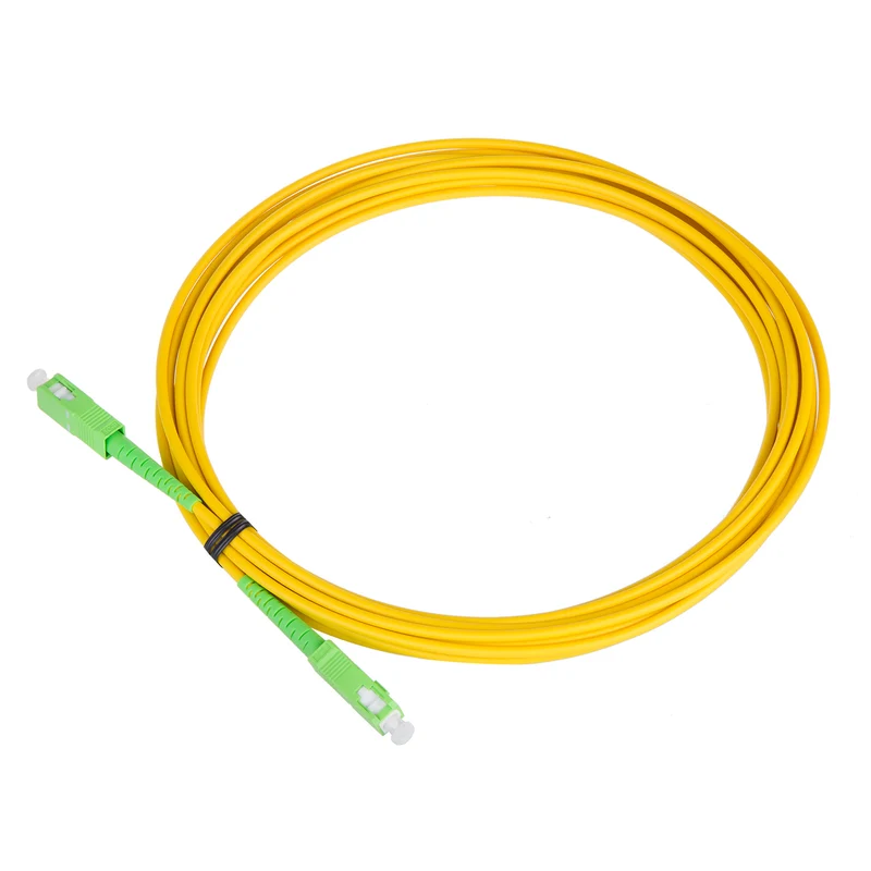 Maclean MC-436 Fiberoptisk Kabel SC/APC Till SC/APC Patchkabel Enkel Enkelläge Fiberoptisk Kabel Fiberoptisk Patchkabel Gul/Grön (10m)
