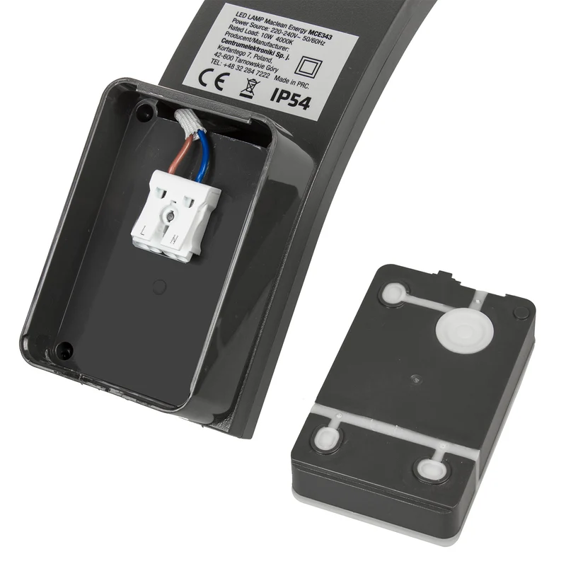 Maclean LED-fasadlampa, 800 lm, 10 W, ljusfärg naturvit (4000 K), färg grå, MCE343 GR, 2 st