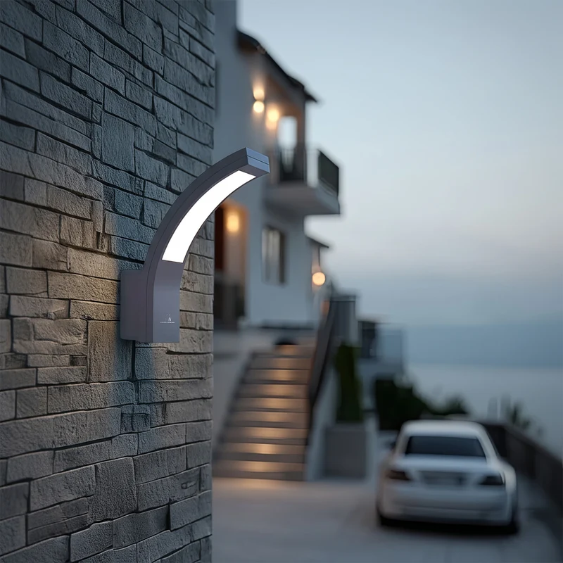 Maclean LED-fasadlampa, 800 lm, 10 W, ljusfärg naturvit (4000 K), färg grå, MCE343 GR, 2 st