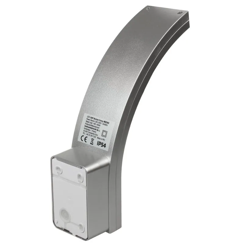 Maclean LED-fasadlampa, 800 lm, IP54, 10 W, naturvit ljusfärg (4000 K), silverfärgad, MCE343 SV, 2 st