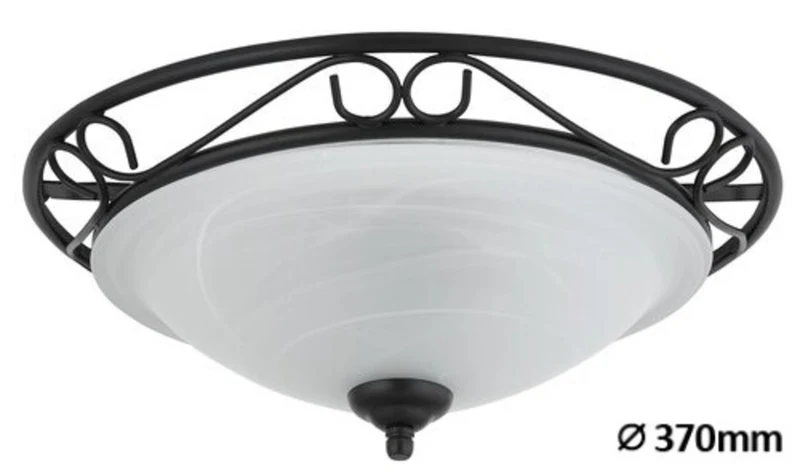 Rabalux 3722 Taklampa Athen Tak D37 E27 2x60W Mattsvart