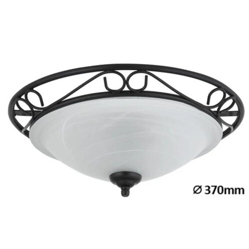Rabalux 3722 Taklampa Athen Tak D37 E27 2x60W Mattsvart