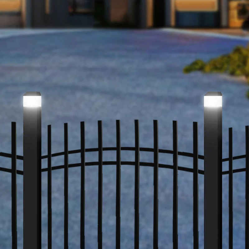 GreenBlue solcellsdriven LED-stolplampa, 100 x 100 mm, kuplock, 3200 K, GB128 WW, 2 st