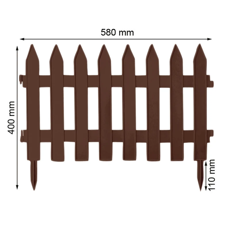 Garden Classic trädgårdsstaket IP£SU2 R222 3,6 m brunt. Robust, enkel installation. Förhöjer trädgårdens charm, delar blomsterbäddar & gräsmattor. Tillverkat av PROSPERPLAST för precision, lång livslängd, unik design.