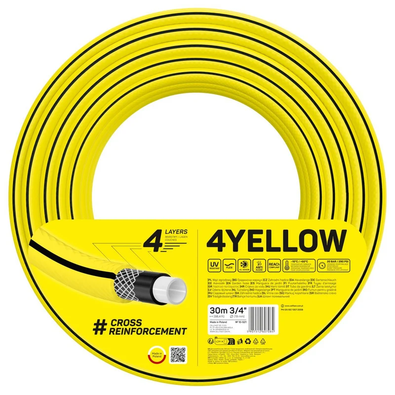 CELLFAST 4YELLOW trädgårdsslang 10-521 3/4" 30m 4-lagig