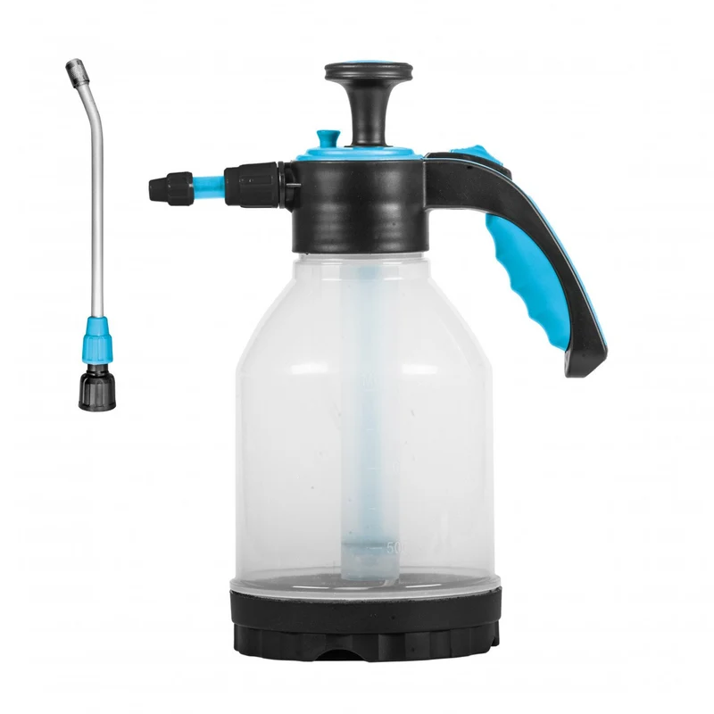 Cellfast 42-215 Tryckspruta 1,5L Trädgårdsspruta Spruta Aluminiumlans Ergonomiskt Handtag Transparent Tankväxtspruta Tryckspruta Blomspruta