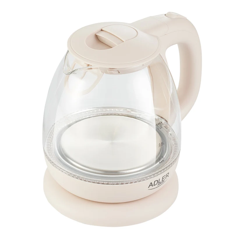 Adler AD 1283C Glaskanna 1,0L roterande bas, platt botten