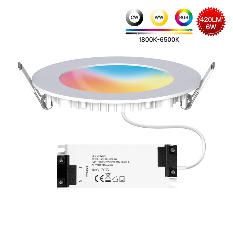 Moes Z-TDD6 - Spot Embutido 6W RGB Zigbee