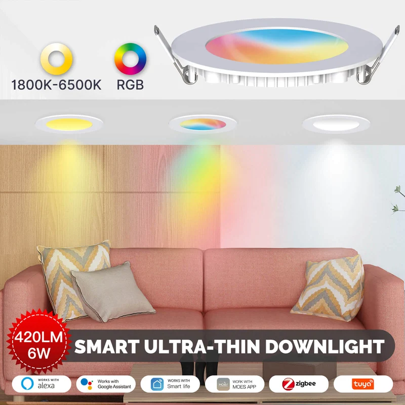 Moes Z-TDD6 - Spot Embutido 6W RGB Zigbee